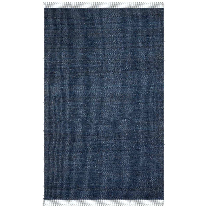 SAFAVIEH Natural Fiber Navy 4 ft. x 6 ft. Solid Area Rug NF368N-4