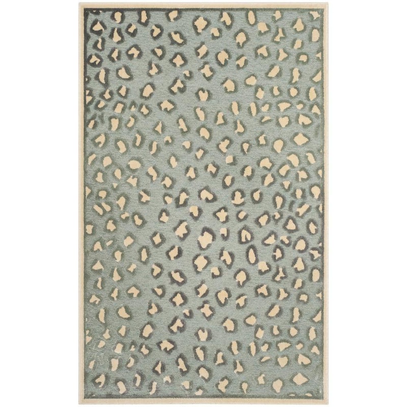 SAFAVIEH Paradise Cream/Spruce Doormat 3 ft. x 4 ft. Border Area Rug PAR84-2410-24