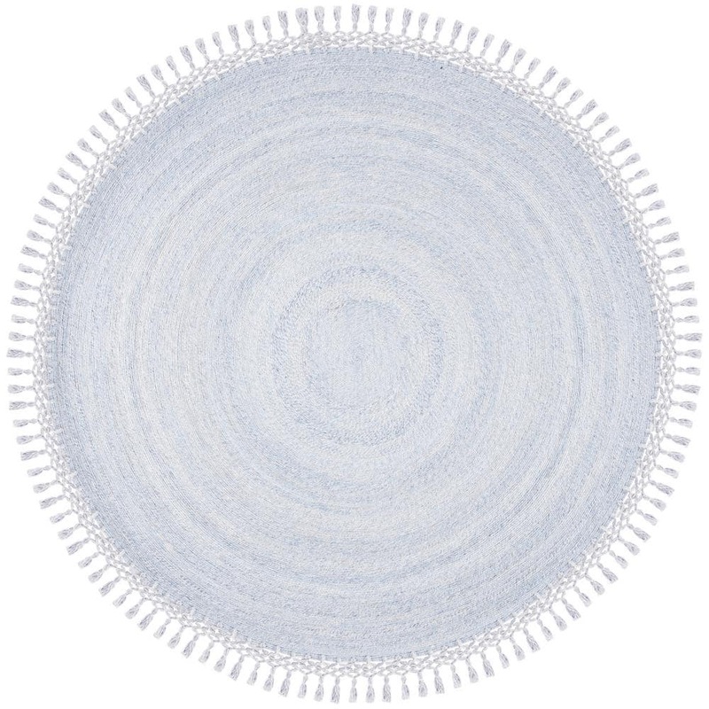 SAFAVIEH Sahara Blue 6 ft. x 6 ft. Round Solid Area Rug SAH490M-6R