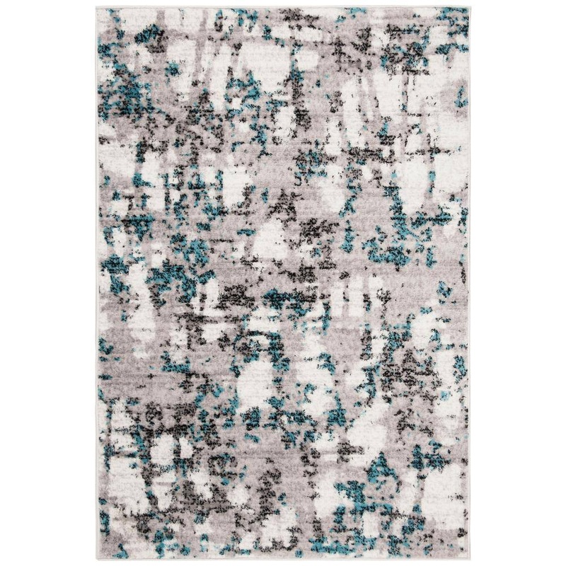 SAFAVIEH Skyler Gray/Blue 4 ft. x 6 ft. Abstract Area Rug SKY193B-4
