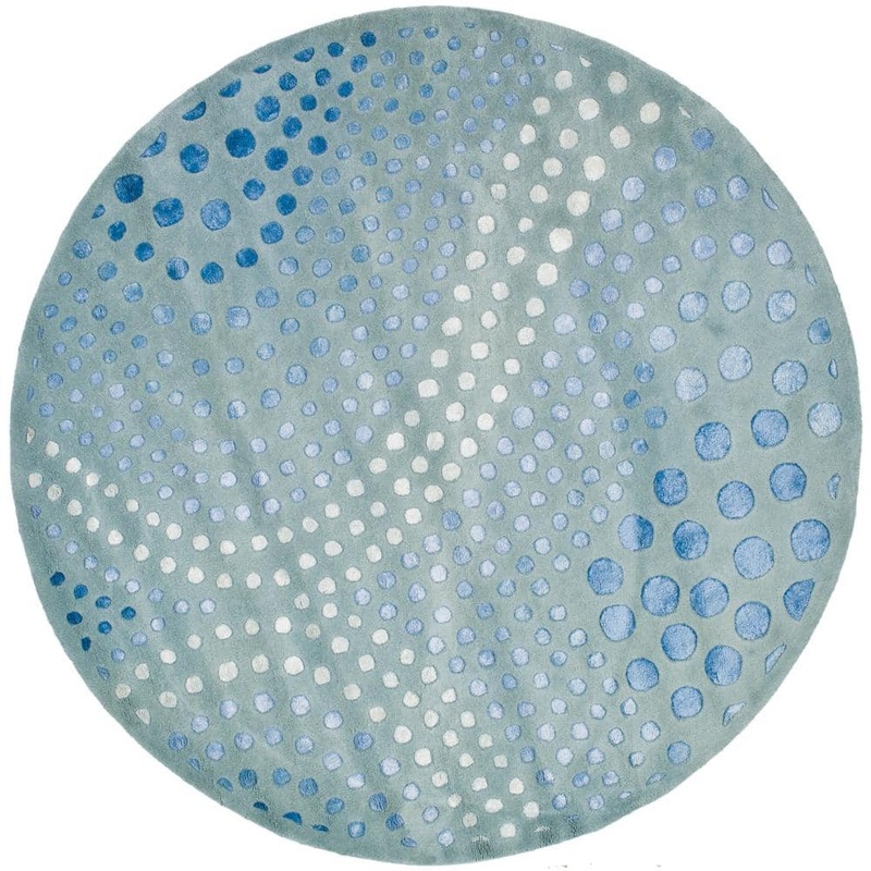 SAFAVIEH Soho Light Blue 8 ft. x 8 ft. Round Geometric Area Rug SOH654B-8R