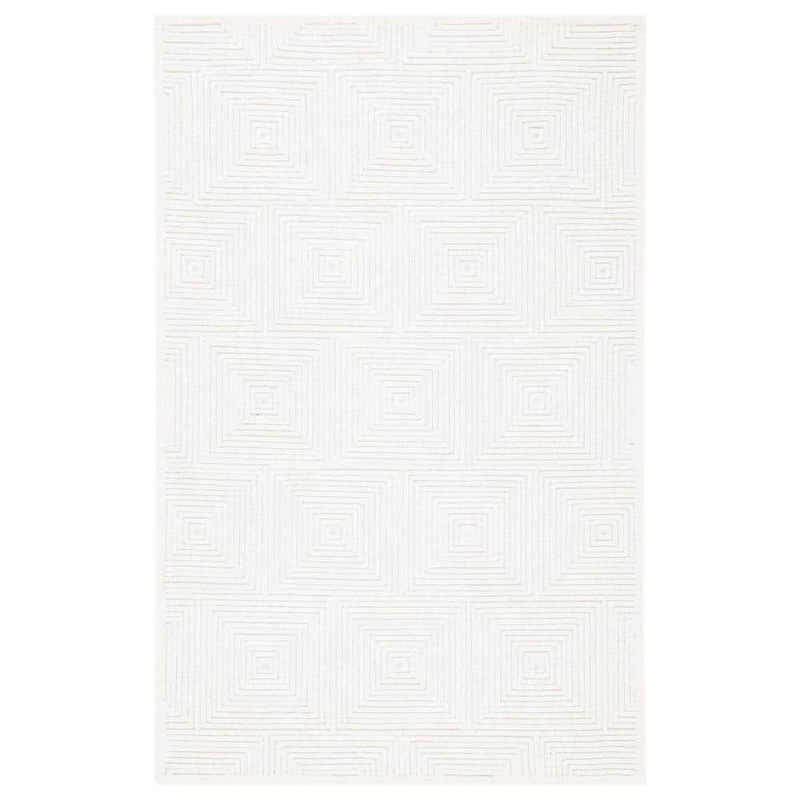 SAFAVIEH Textural Ivory 4 ft. x 6 ft. Geometric Solid Color Area Rug TXT102A-4