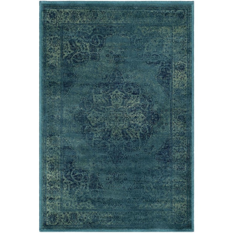 SAFAVIEH Vintage Blue/Multi Doormat 3 ft. x 4 ft. Border Area Rug VTG158-2220-24