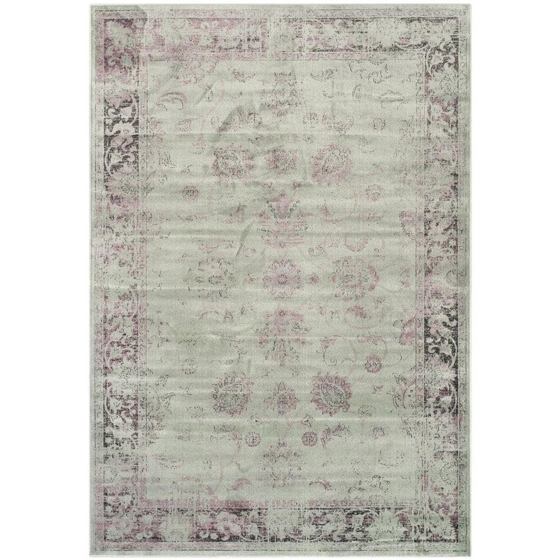 SAFAVIEH Vintage Spruce/Ivory 8 ft. x 10 ft. Distressed Border Area Rug VTG117-2111-8