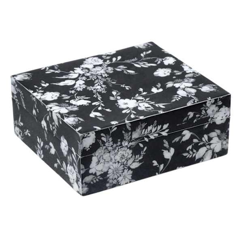 Black & White Floral Full Decal Box, 5×4