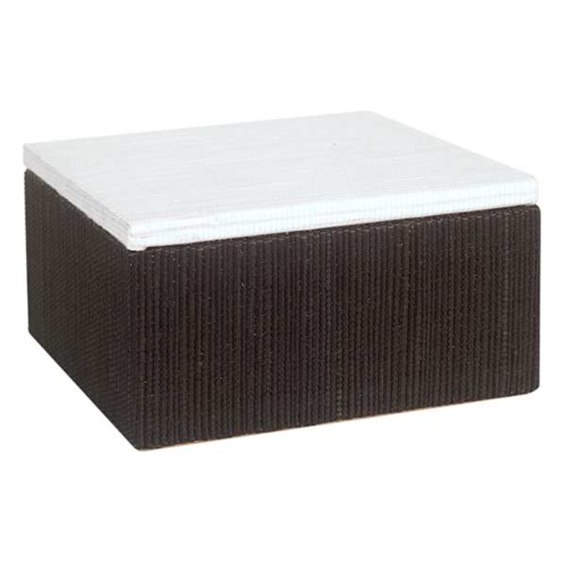 Black & White Seagrass Decorative Box, 7″