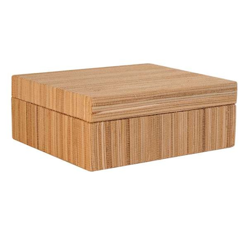 Medium Tan Woven Decorative Box, 10″