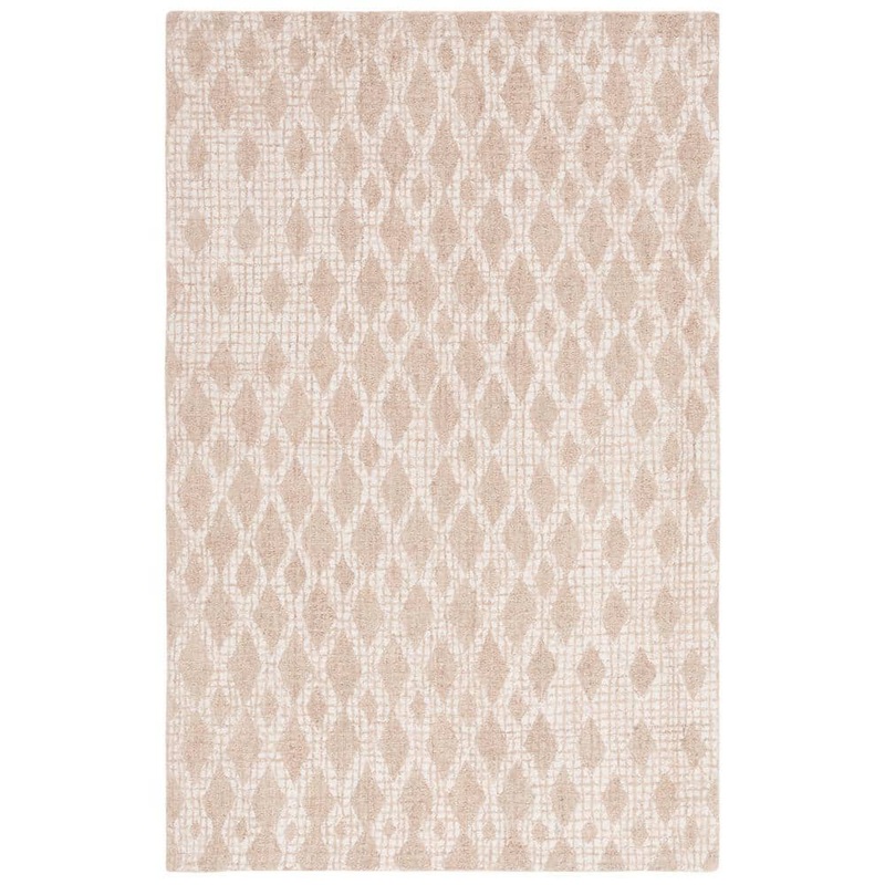 SAFAVIEH Abstract Beige/Ivory 5 ft. x 8 ft. Geometric Diamond Area Rug ABT206B-5