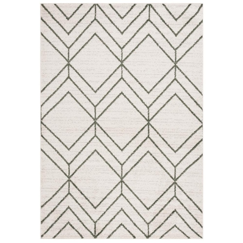 SAFAVIEH Adirondack Ivory/Dark Green 8 ft. x 10 ft. Diamond Area Rug ADR241E-8
