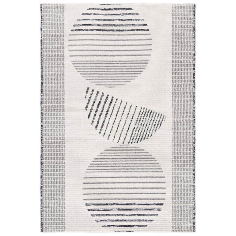 SAFAVIEH Alamo Ivory/Gray 8 ft. x 10 ft. Modern Geometric Area Rug ALM779F-8