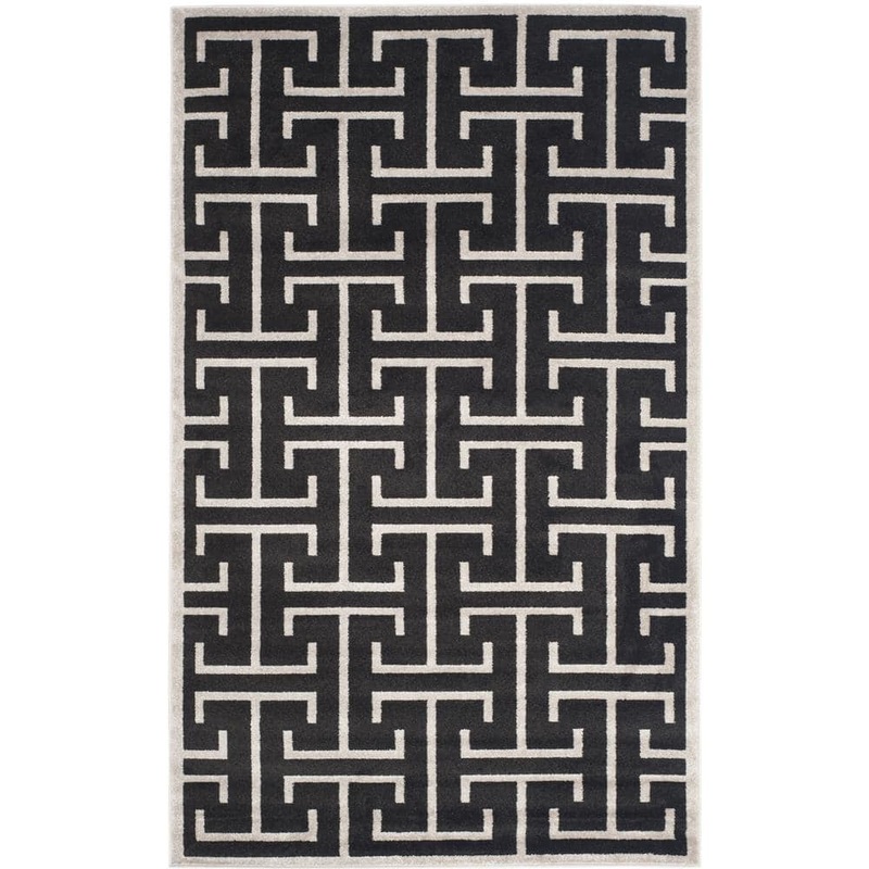 SAFAVIEH Amherst Anthracite/Light Gray 5 ft. x 8 ft. Geometric Area Rug AMT404G-5