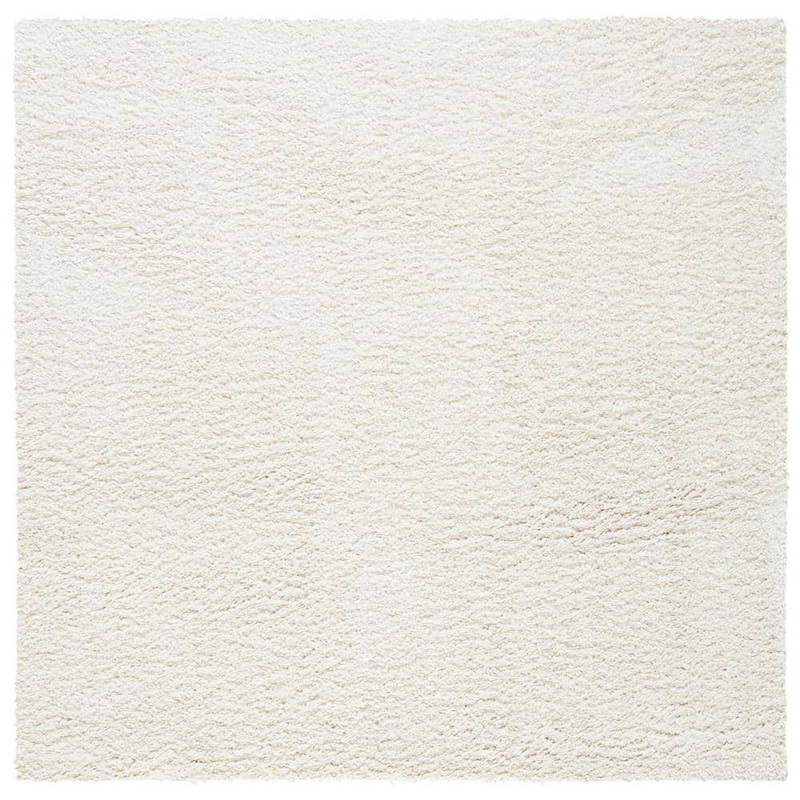 SAFAVIEH August Shag Ivory 9 ft. x 9 ft. Square Solid Area Rug AUG900C-9SQ