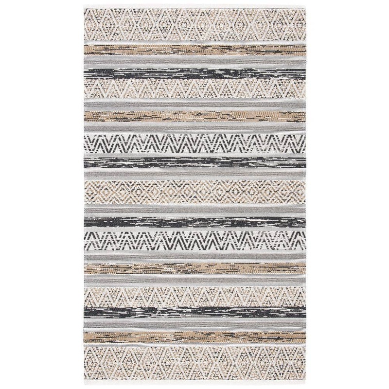 SAFAVIEH Augustine Ivory/Taupe 9 ft. x 12 ft. Chevron Western Area Rug AGT466A-9