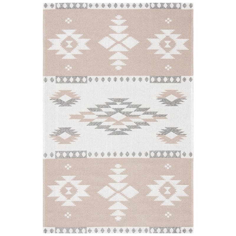 SAFAVIEH Augustine Taupe/Cream 5 ft. x 8 ft. Ikat Western Area Rug AGT426E-5