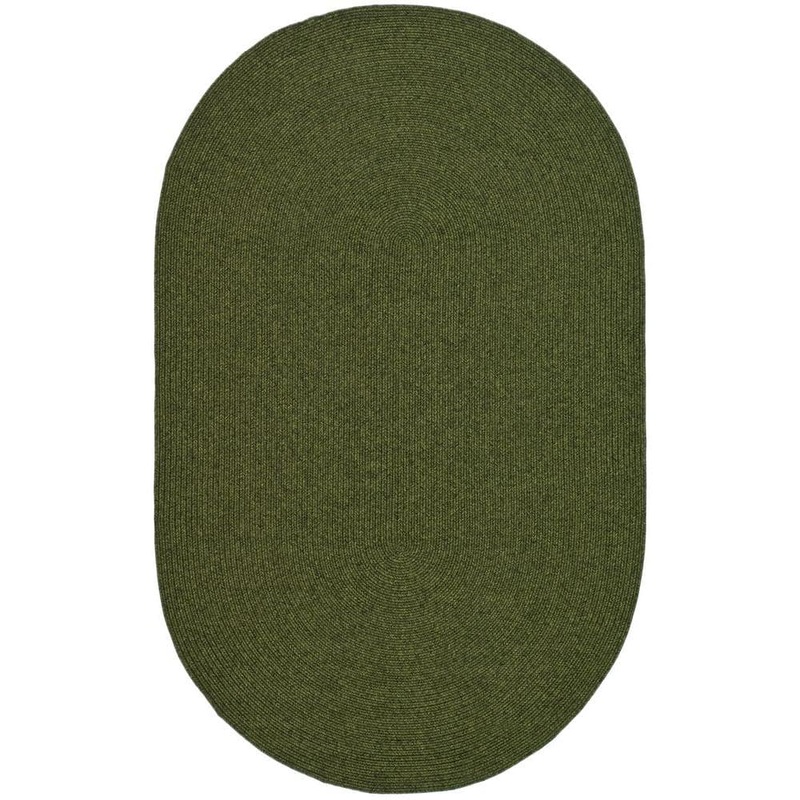 SAFAVIEH Braided Green 8 ft. x 10 ft. Oval Solid Area Rug BRD315A-8OV