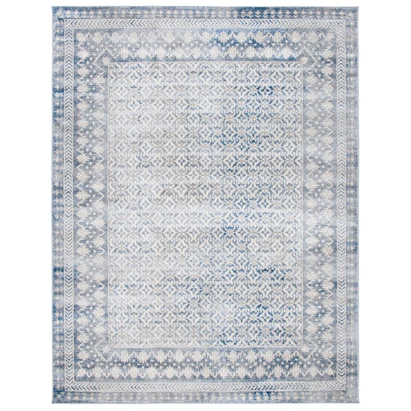 SAFAVIEH Brentwood Ivory/Light Gray 8 ft. x 10 ft. Multi-Border Geometric Area Rug BNT899C-8