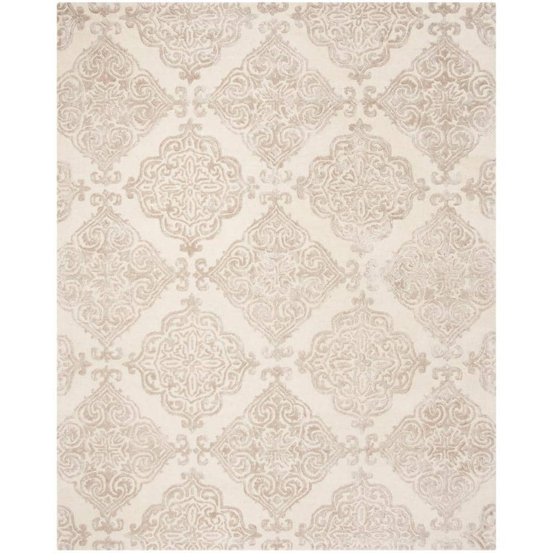 SAFAVIEH Glamour Ivory/Beige 8 ft. x 10 ft. Floral Area Rug GLM568B-8