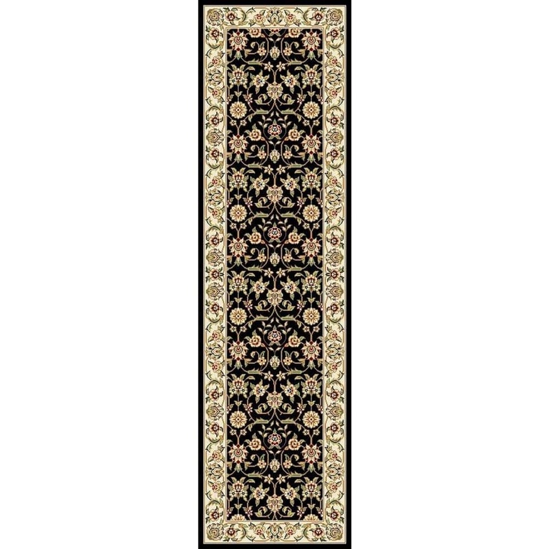 SAFAVIEH Lyndhurst Black/Ivory 2 ft. x 6 ft. Speckled Floral Runner Rug LNH316B-26