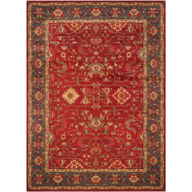 SAFAVIEH Mahal Red/Navy 9 ft. x 12 ft. Border Area Rug MAH693F-9