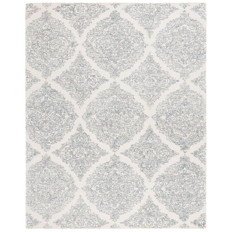 SAFAVIEH Martha Stewart Ivory/Blue 8 ft. x 10 ft. Floral Trellis Area Rug MSR3376M-8