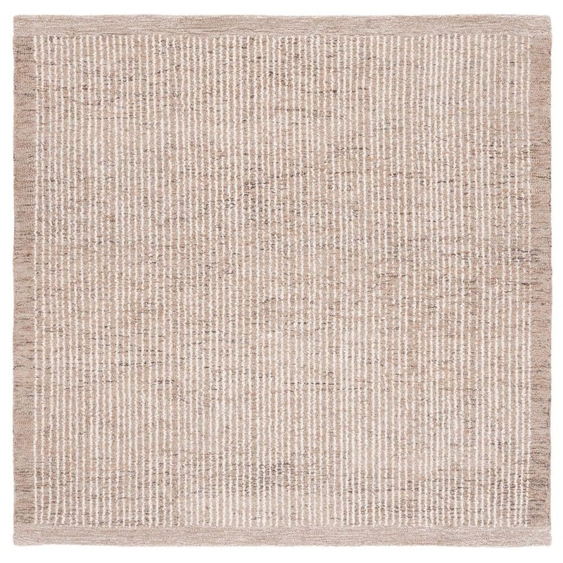 SAFAVIEH Metro Ivory/Light Brown 6 ft. x 6 ft. Gradient Striped Square Area Rug MET151T-6SQ