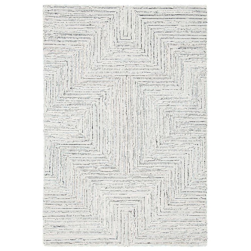 SAFAVIEH Micro-Loop Light Grey/Ivory Doormat 2 ft. x 3 ft. Striped Gradient Area Rug MLP176F-2