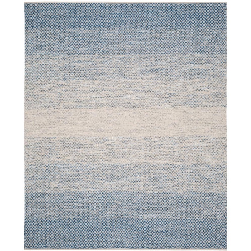 SAFAVIEH Montauk Blue/Ivory 10 ft. x 14 ft. Striped Distressed Geometric Area Rug MTK601B-10