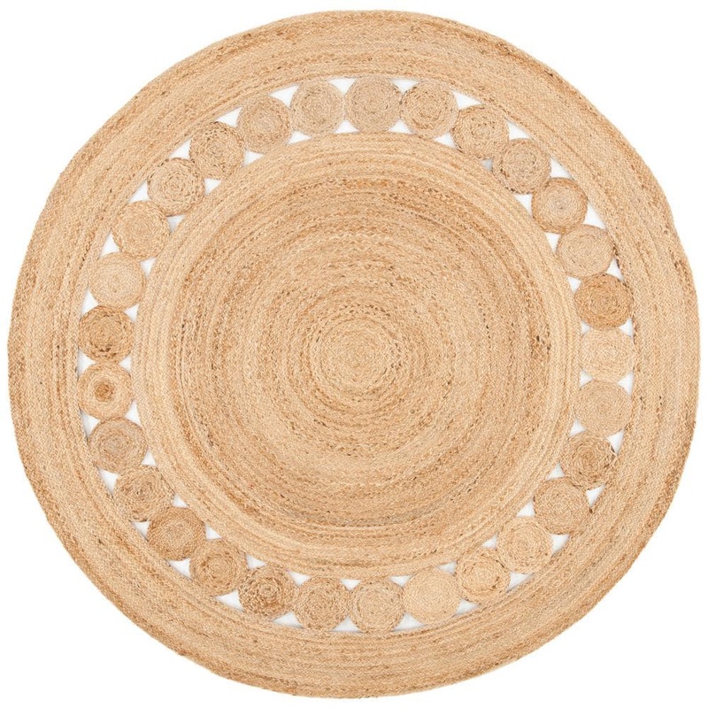 SAFAVIEH Natural Fiber Beige 11 ft. x 11 ft. Solid Color Round Area Rug NFB306A-11R