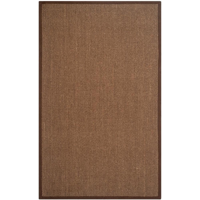 SAFAVIEH Natural Fiber Brown 5 ft. x 8 ft. Border Area Rug NF443D-5
