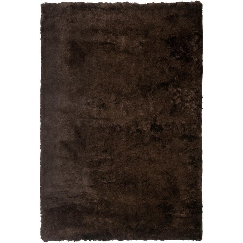SAFAVIEH Paris Shag Chocolate 4 ft. x 6 ft. Solid Area Rug SG511-2727-4