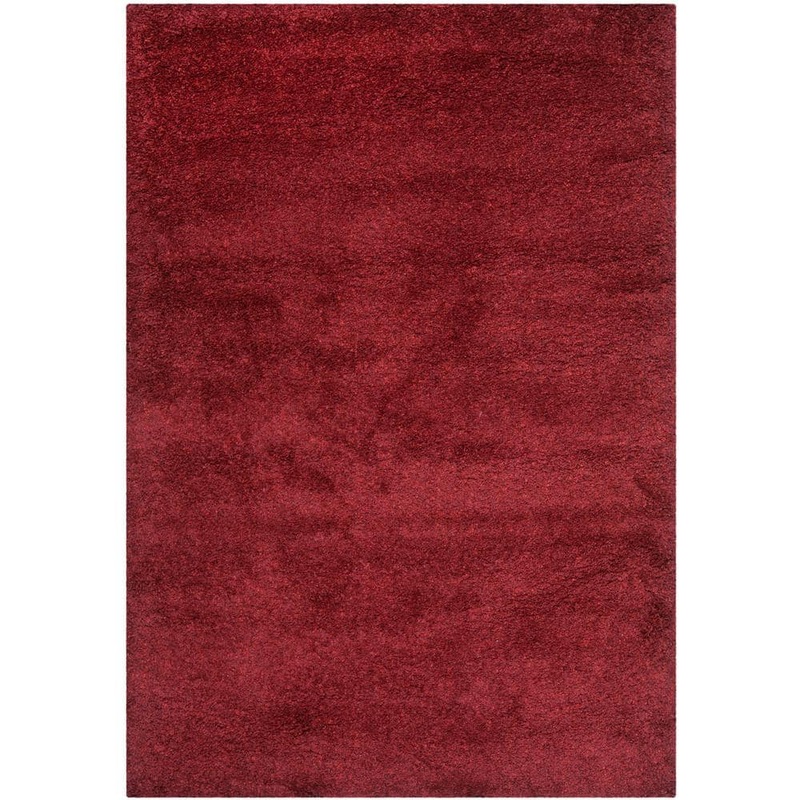 SAFAVIEH Santa Monica Shag Maroon 5 ft. x 8 ft. Solid Area Rug SGN725-4242-5