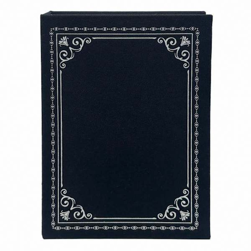 Black Deco Fabric Book Box , 11″
