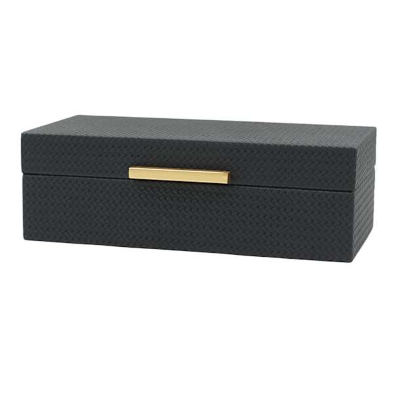 Black Faux Leather Box, 10×6