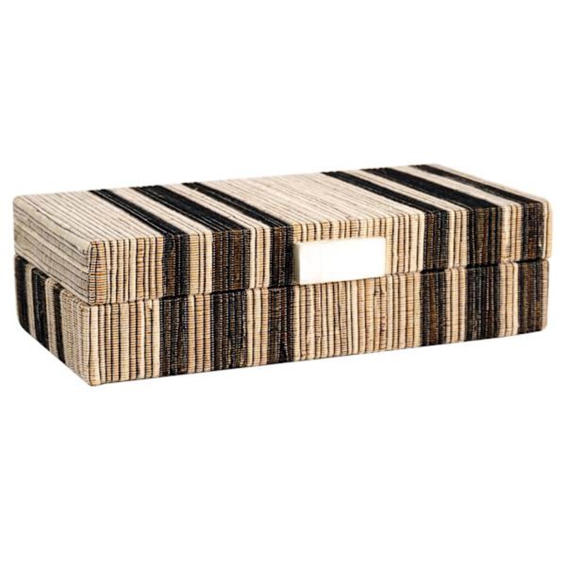 Black Striped Hyacinth Decorative Box, 10×5.5