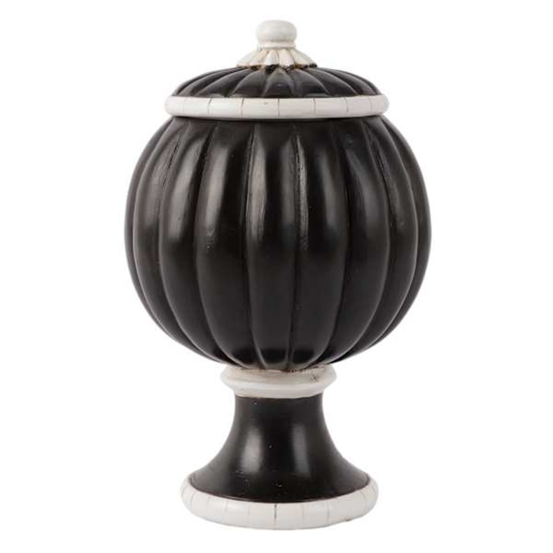 Black Urn with Lid, 7.5″