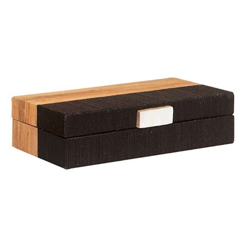 Black Water Hyacinth Decorative Box, 11×3