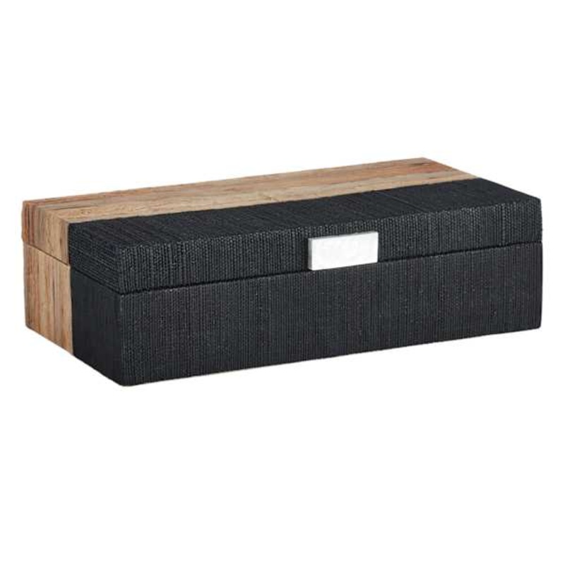 Black Water Hyacinth Decorative Box, 13×4