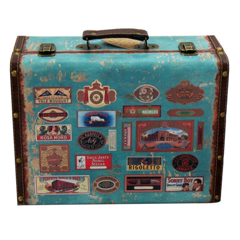 Blue Vintage Suitcase, 14×5