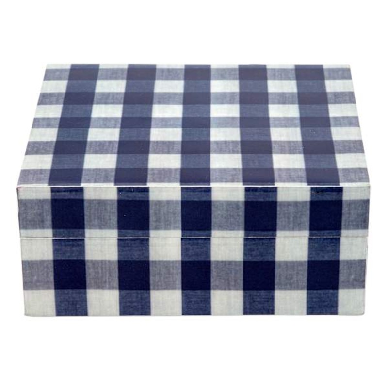 Blue & White Check Decal Box, 5×4
