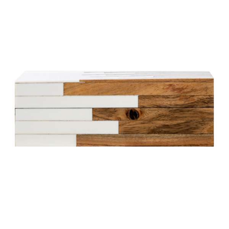 Brown And White Paneled Small Box