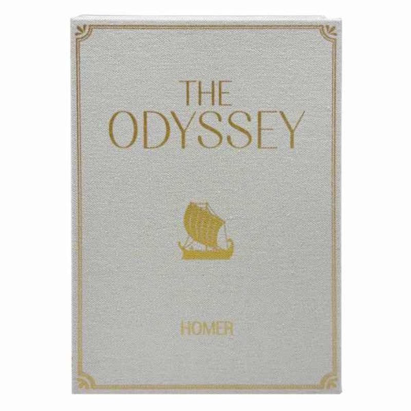 Faux Linen White Odyssey Book Box, 11″