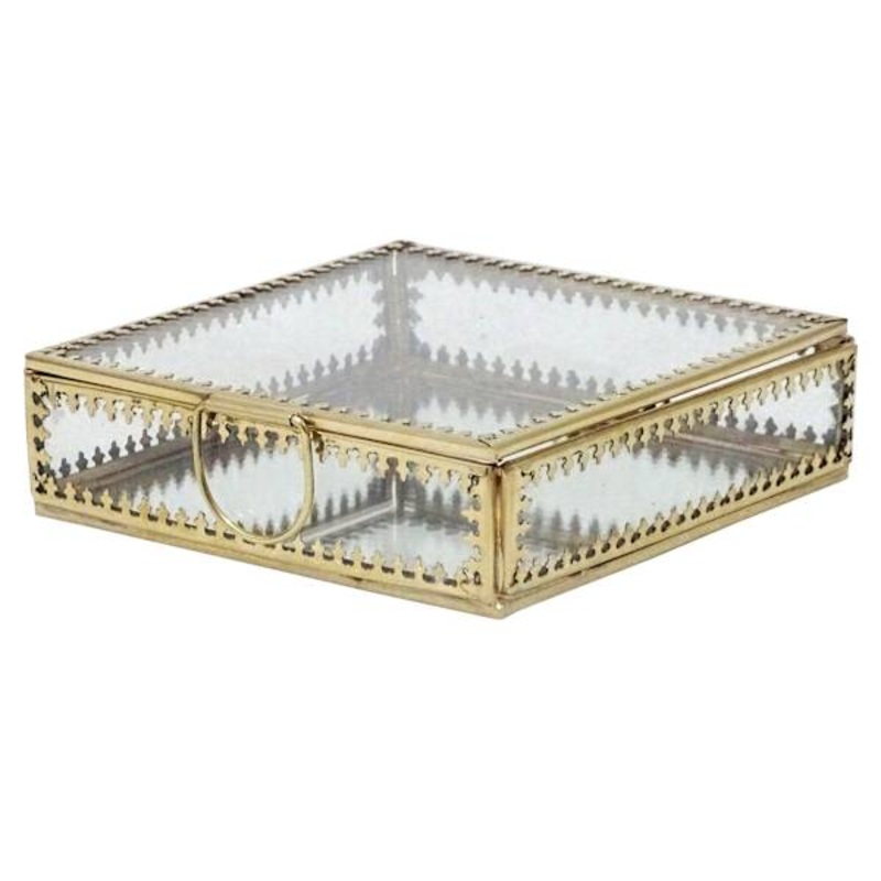 Glass Box with Gold Metal Frame, 5″