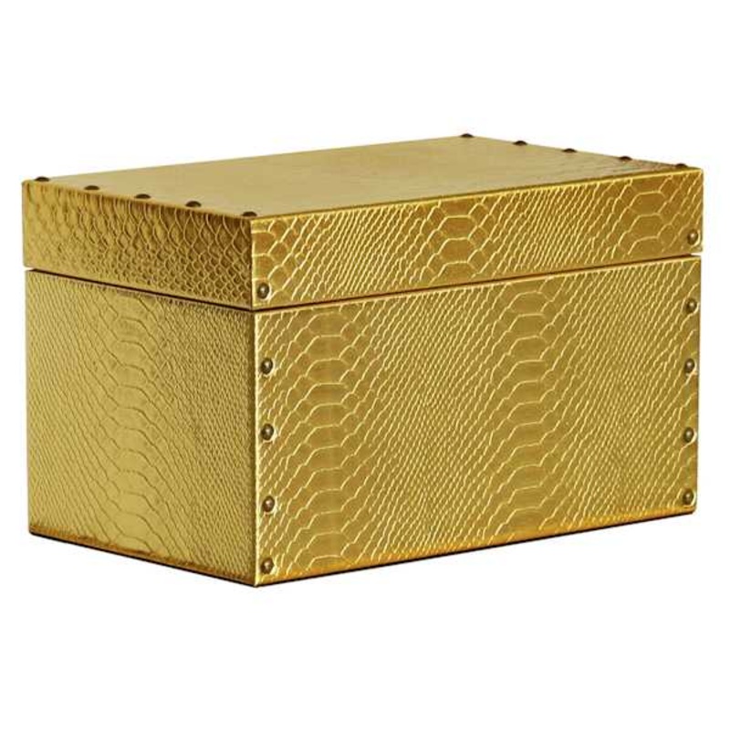 Gold Faux Leather Box, 11×7