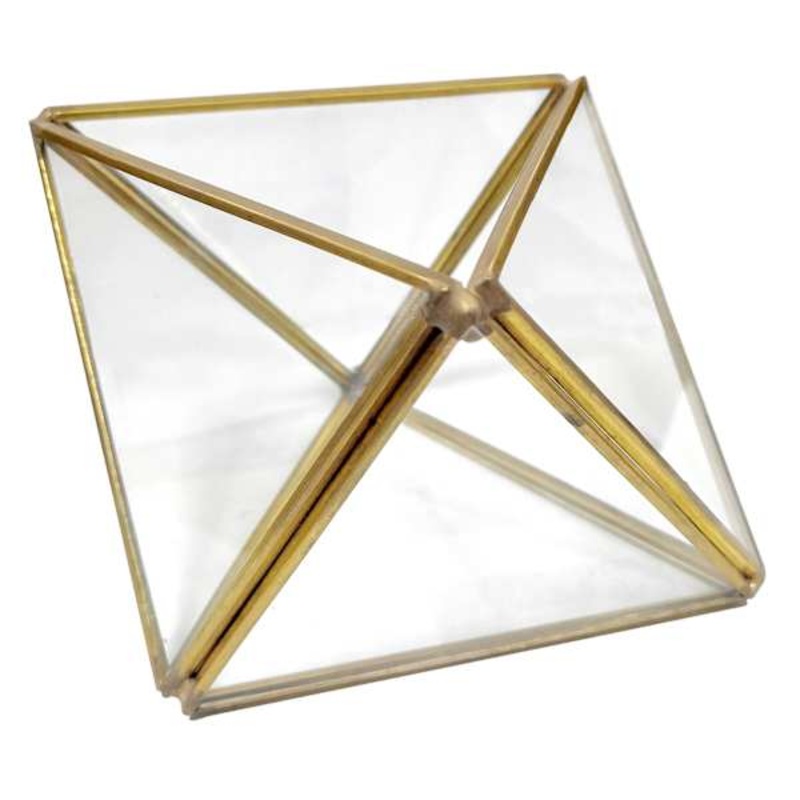 Gold Glass Terrarium, 3.5″