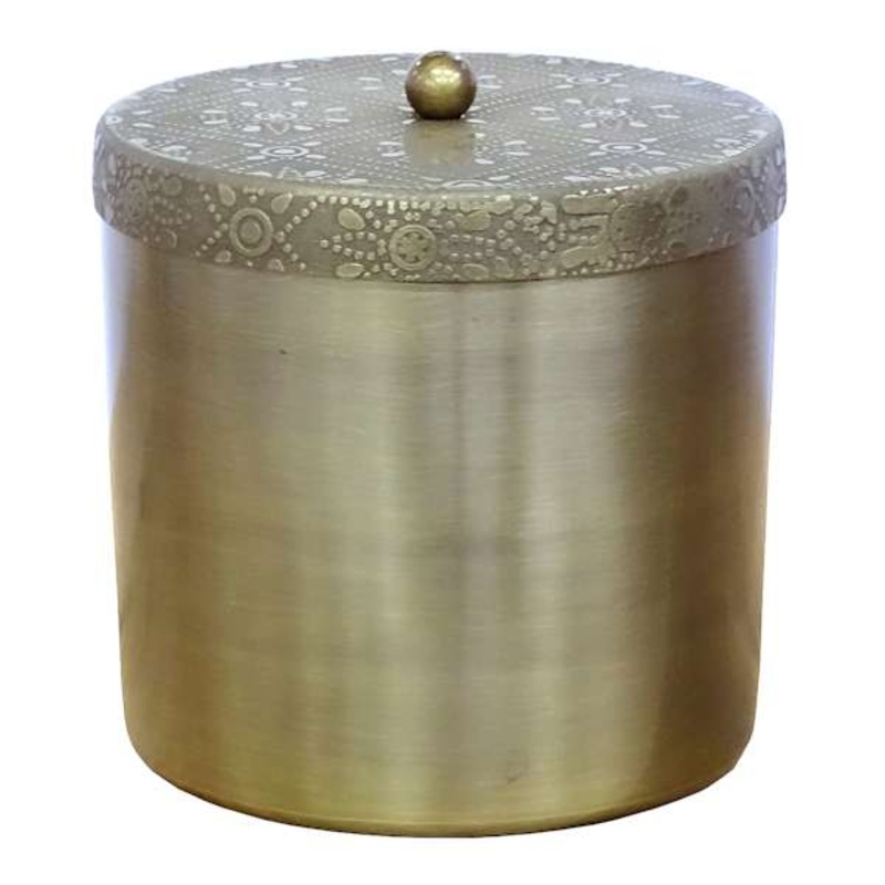 Gold Iron Box with Lid, 4.5″