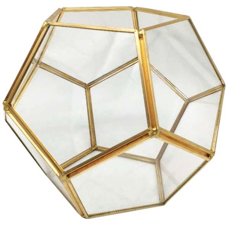 Gold Metal & Clear Glass Terrarium, 5.5″