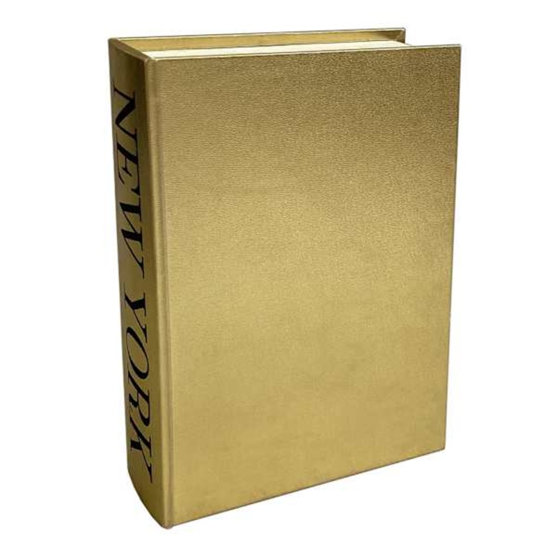 Gold New York Book Box, 12″