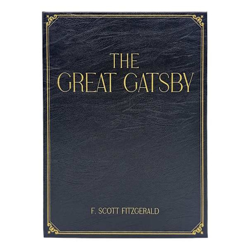 Great Gatsby Black Faux Leather Book Box, 11″