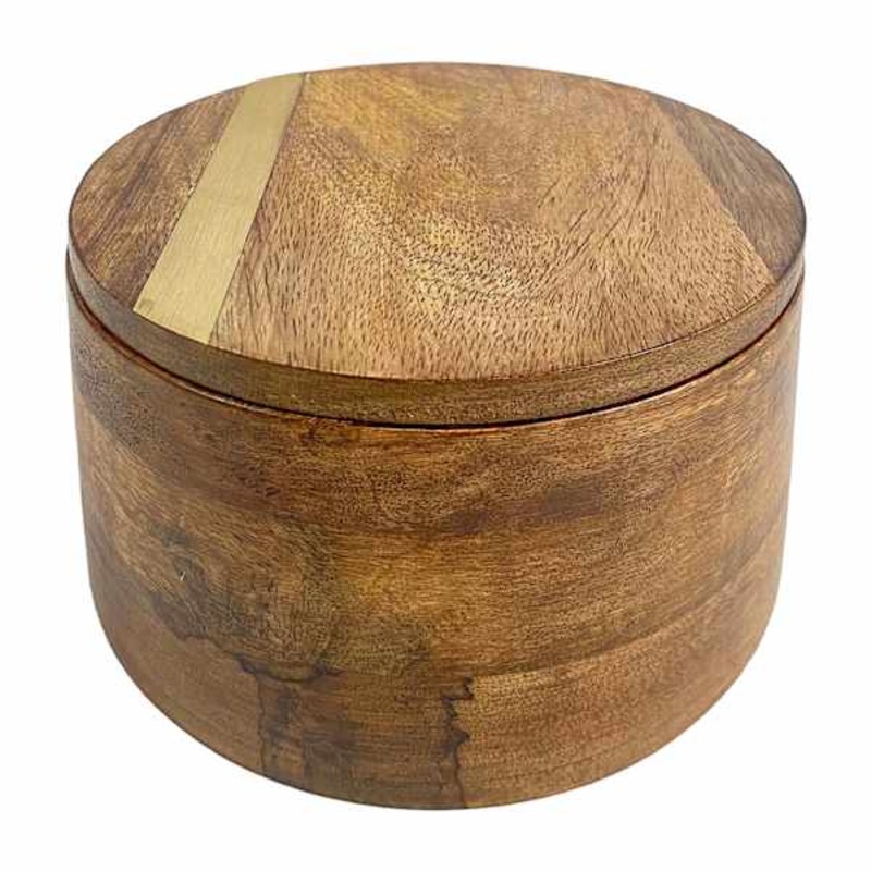 Honeybloom Round Wooden Box, 5″
