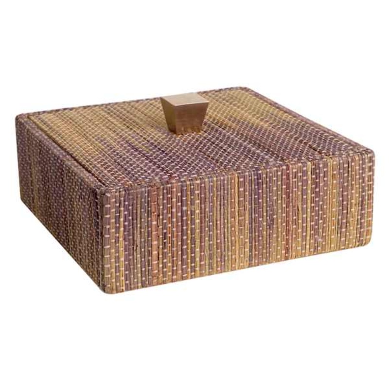 Lilac Woven Seagrass Decorative Box, 6″